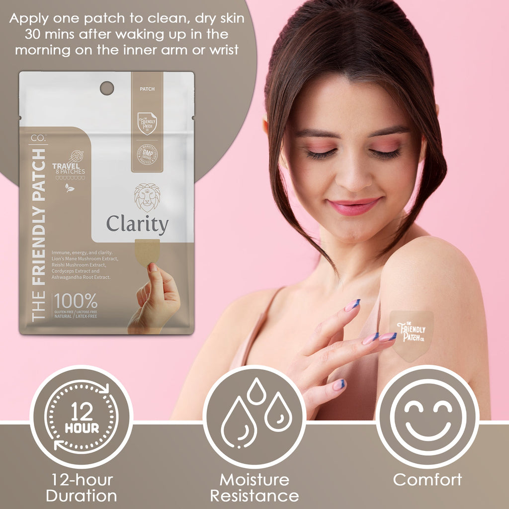 Clarity Focus Patch: Lions Mane Mushroom, Reishi Mushroom, and cordyceps 8 patches