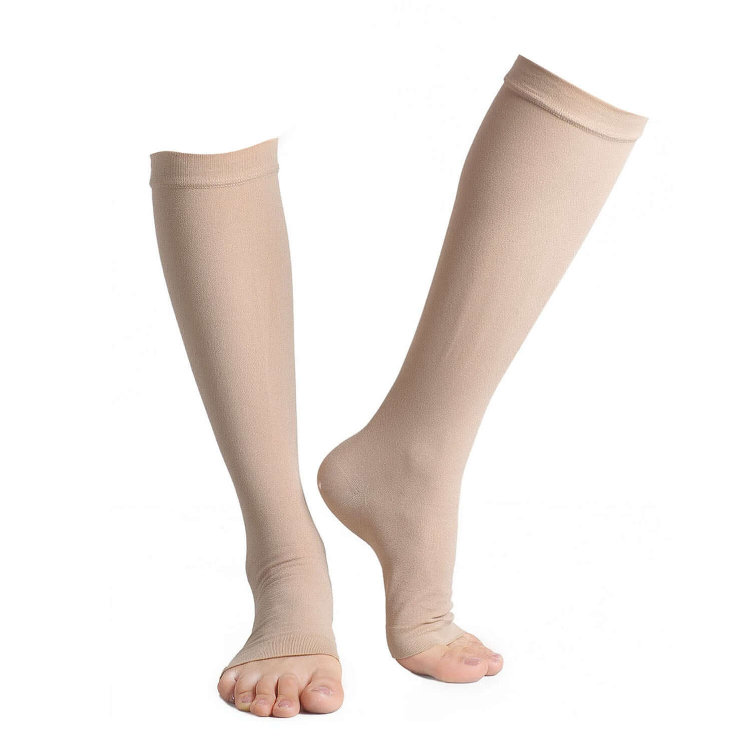 Open Toe Medical Compression Socks Graduated 20-30 mmHg Knee High 1 Pack