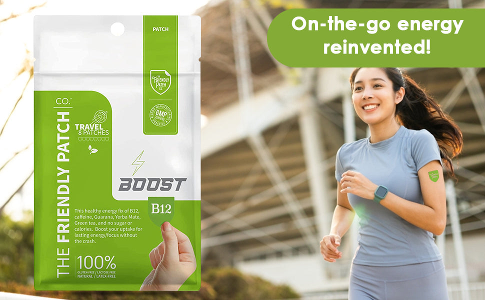 Boost Energy Patches: Green Tea, Guarana & Caffeine - 8 pack