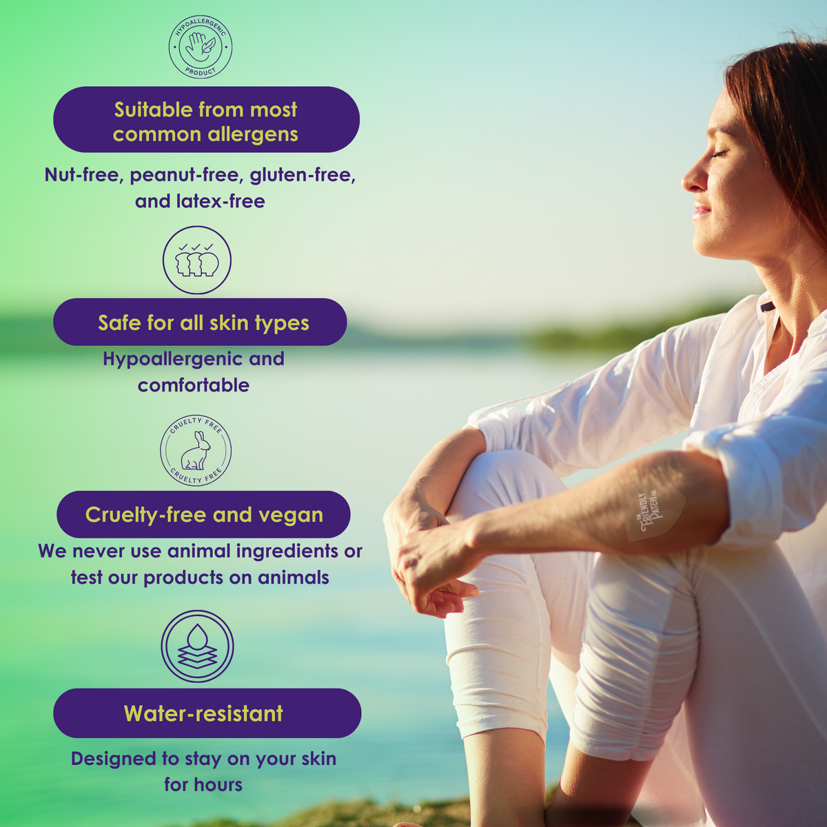 Relief Day Pain Patches: Sustained Arnica & Willow Bark Patches - 8 pack