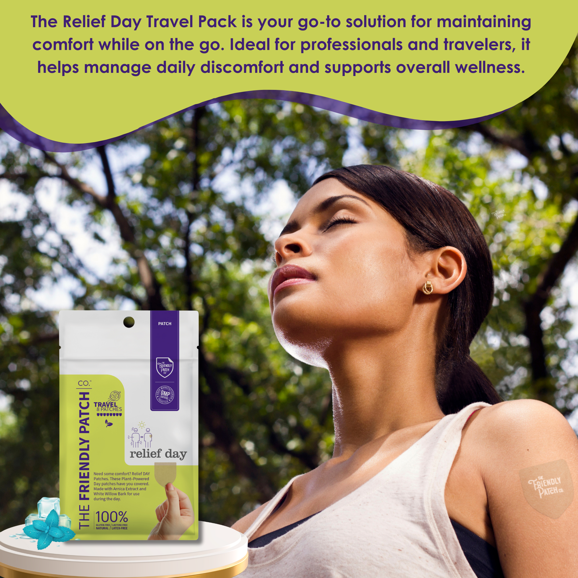 Relief Day Pain Patches: Sustained Arnica & Willow Bark Patches - 8 pack