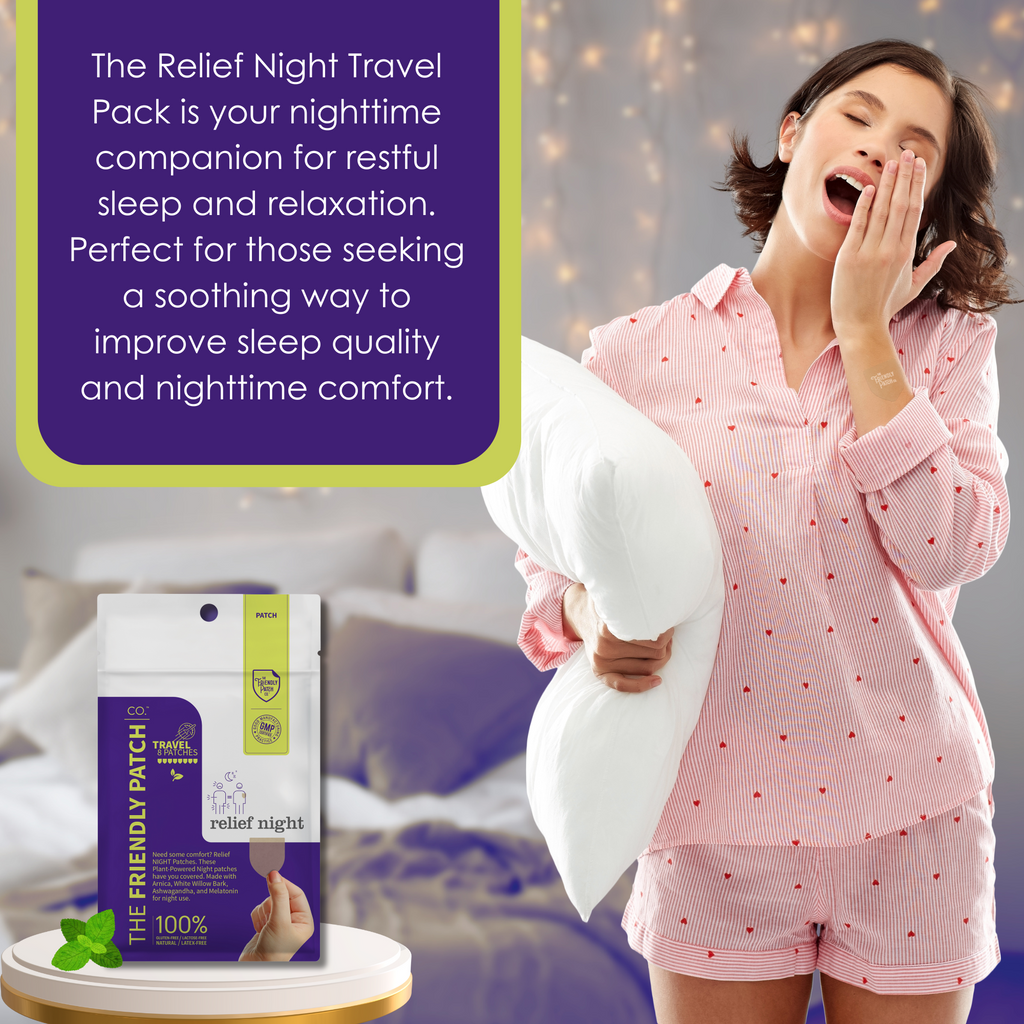Relief Night Pain Patches: Arnica & Melatonin for Soreness & Sleep - 8 Pack