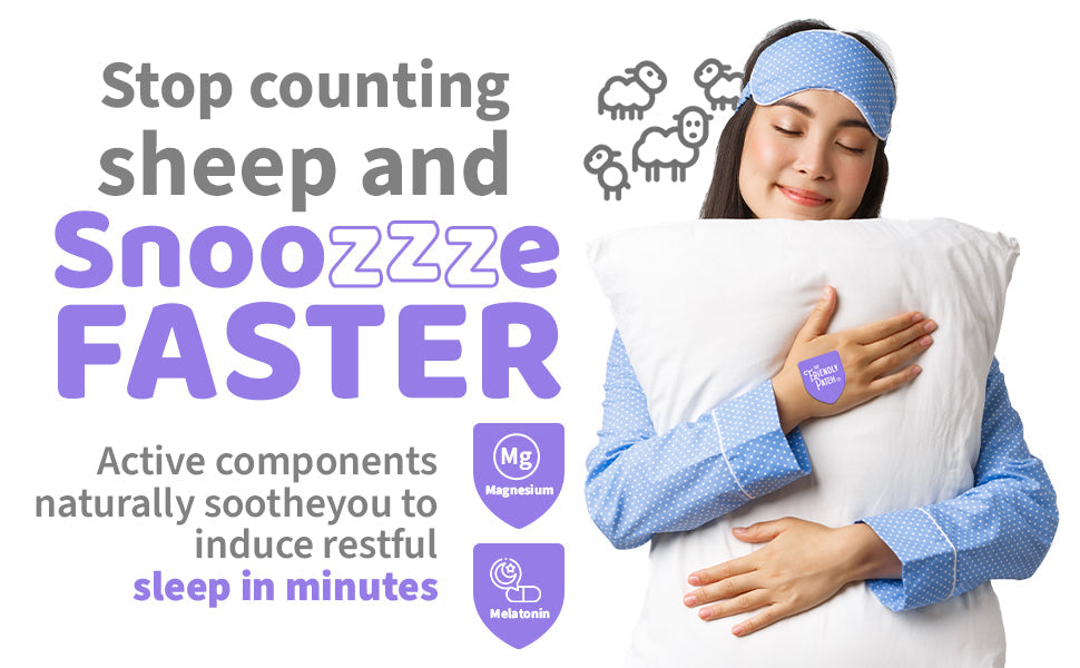 Snooze Melatonin Sleep Patches: Ashwagandha, Magnesium BHB, Valerian root Travel 8 Pack
