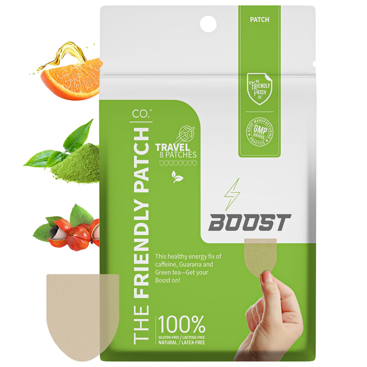 Boost Energy Patches: Green Tea, Guarana & Caffeine - 8 pack