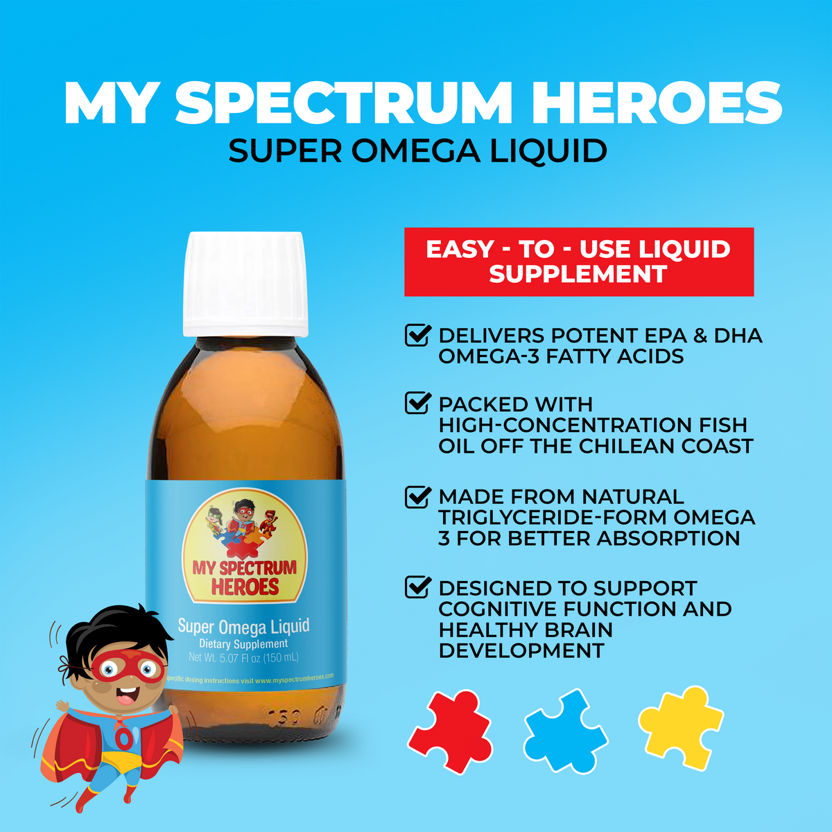Super Omega Liquid – Kids Omega-3 Fish Oil (EPA & DHA)