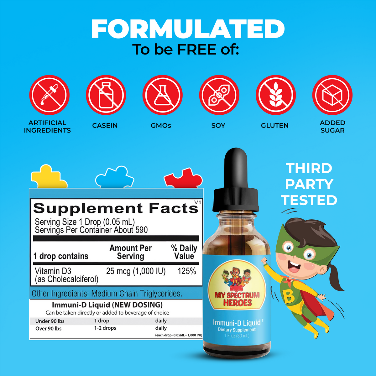 Immuni-D Liquid – Kids Vitamin D3 Drops