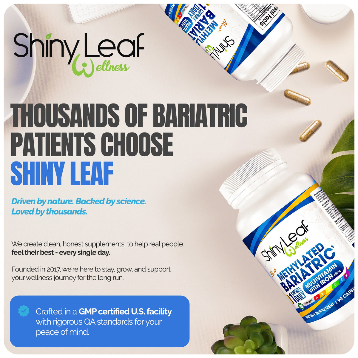Methylated Bariatric Multivitamins with 45mg Iron 1 capsule a day