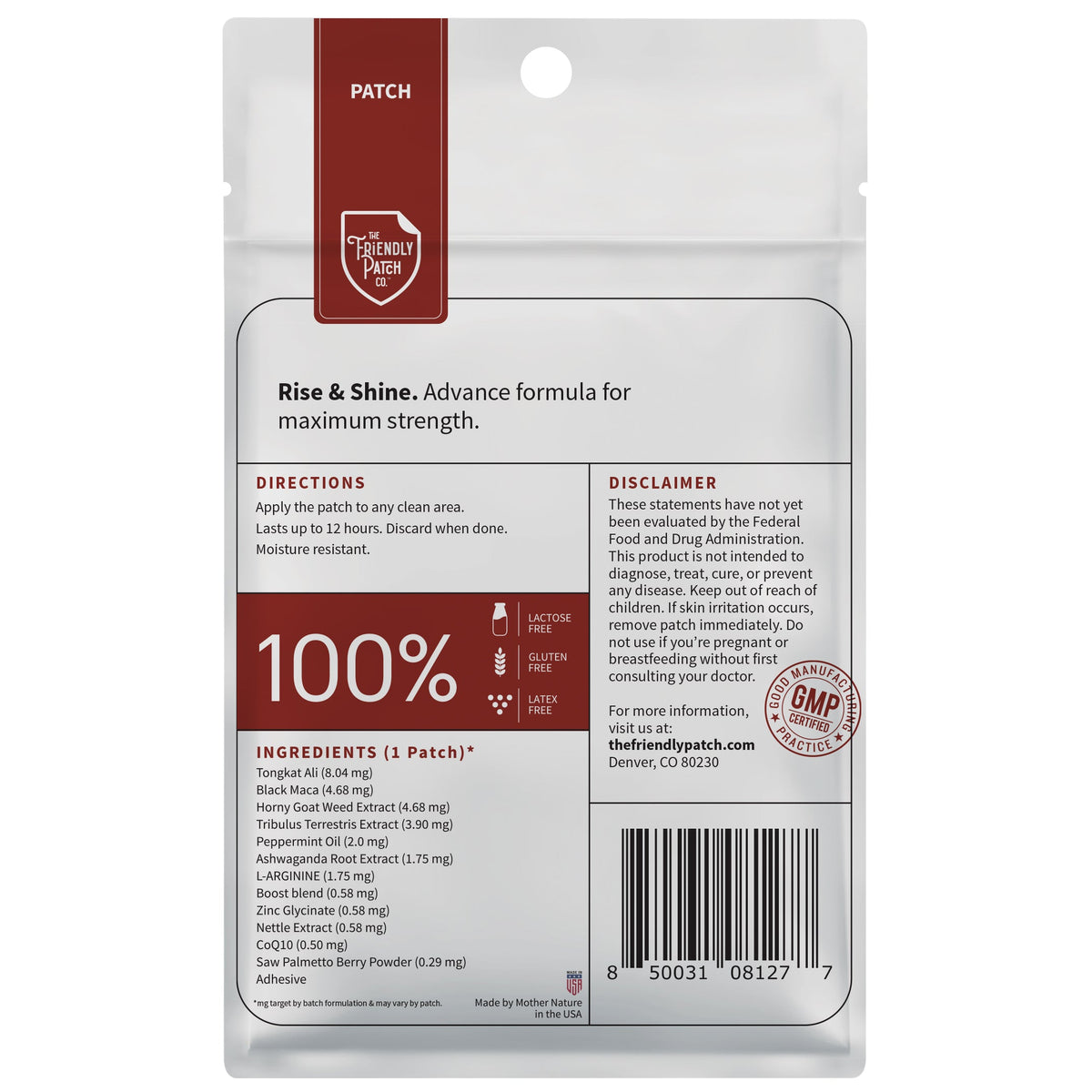 Rise & Shine Patches: Tongkat Ali & Black Maca Performance Patches - 8 pack