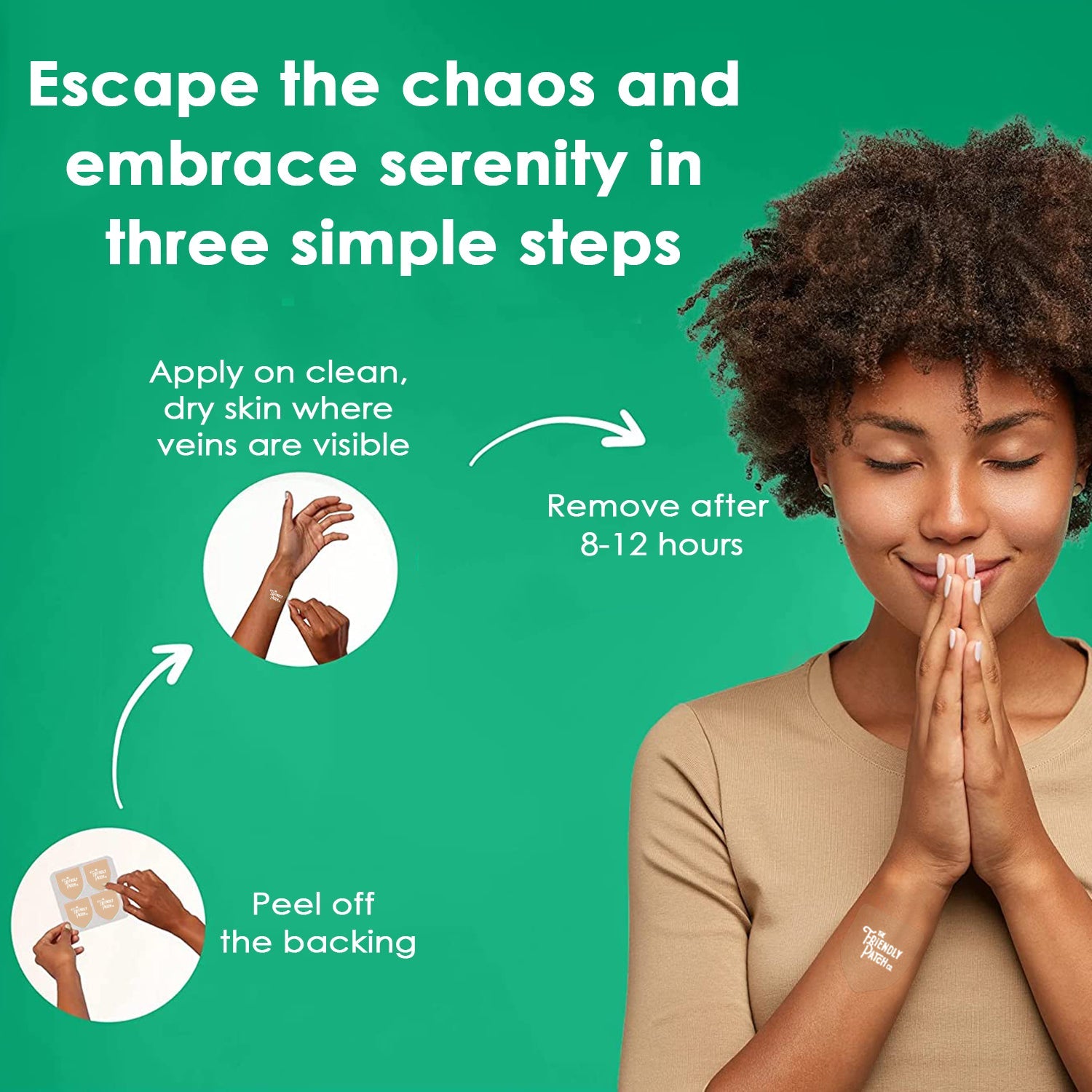 Relax & Let Go Zen Stress Patches with Ashwagandha, L-Theanine, GABA - 28 Patches