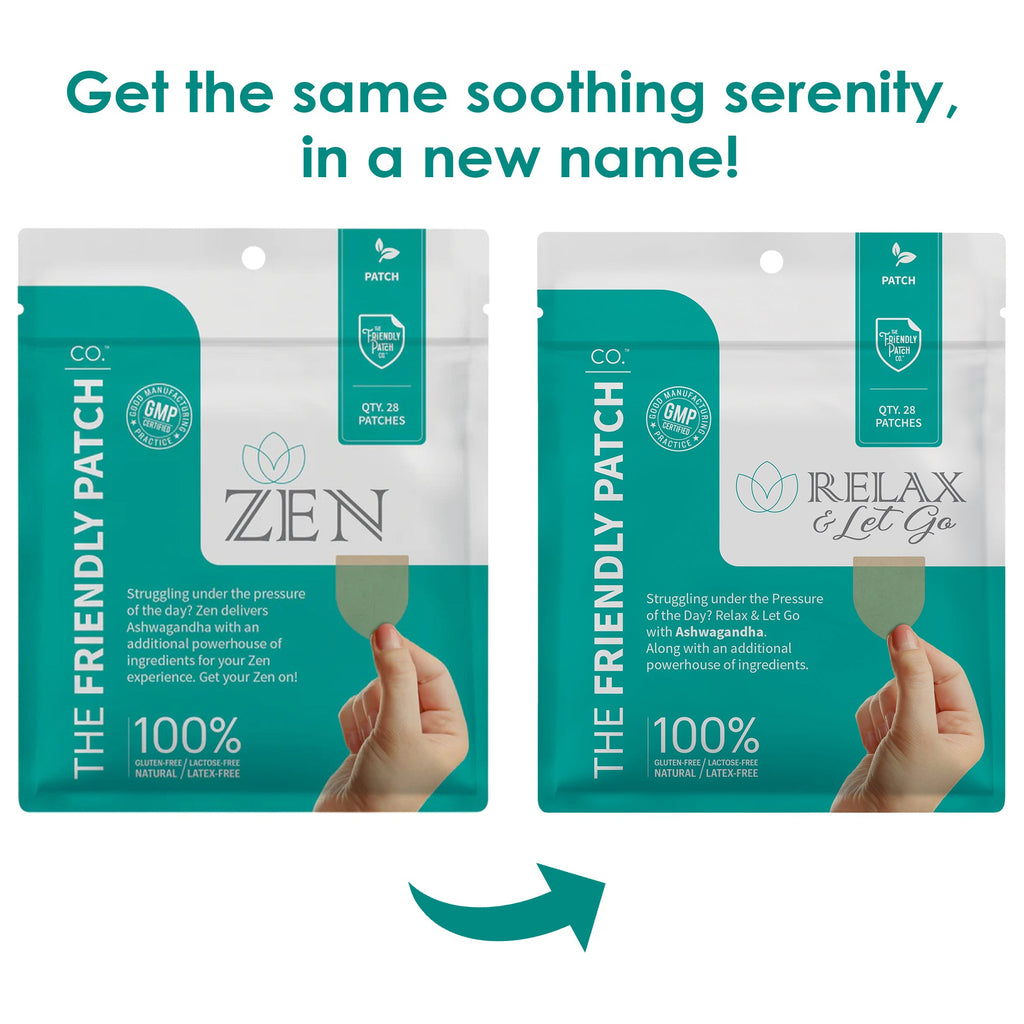 Relax & Let Go Zen Stress Patches with Ashwagandha, L-Theanine, GABA - 28 Patches
