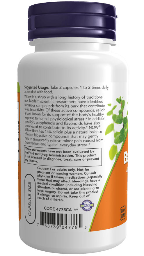 Willow Bark Extract 400mg-15% Salicin