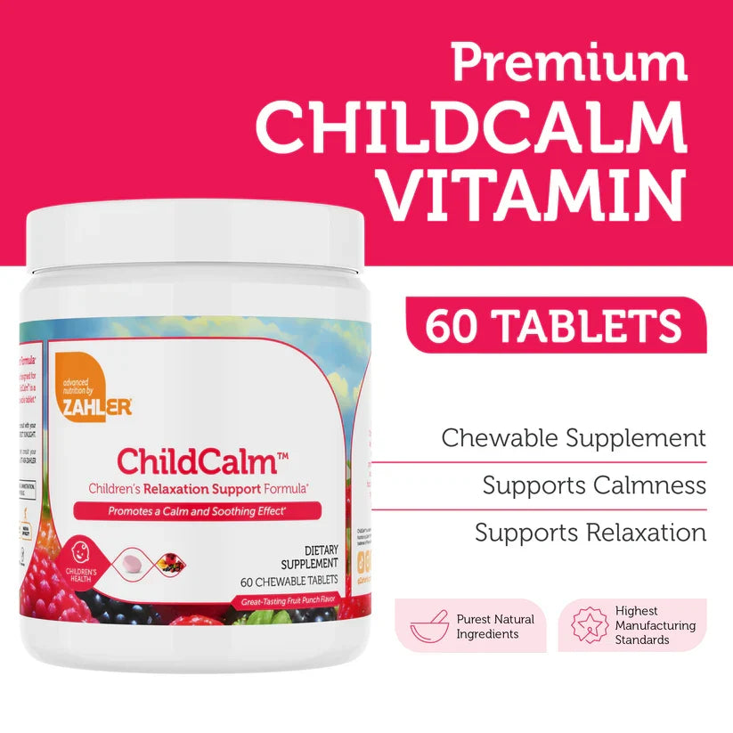Zahler ChildCalm™ – Children’s Relaxation Support Formula | Promotes a Calm & Soothing Effect | 60 Chewable Tablets