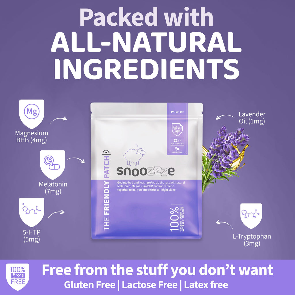 Snooze Sleep Patches: Melatonin, Ashwagandha & Magnesium - 28 Patches