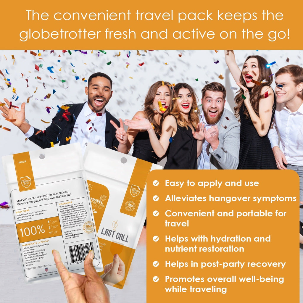 Last Call Patches: DHM & Milk Thistle Recovery Hangover Patches - 8 Pack