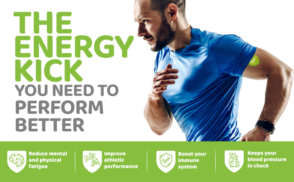 Boost Energy Patches: Caffeine, Guarana Green Tea Transdermal Energy - 28 Pack